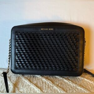 Michael Kors Jet Set Woven Crossbody Bag, Black